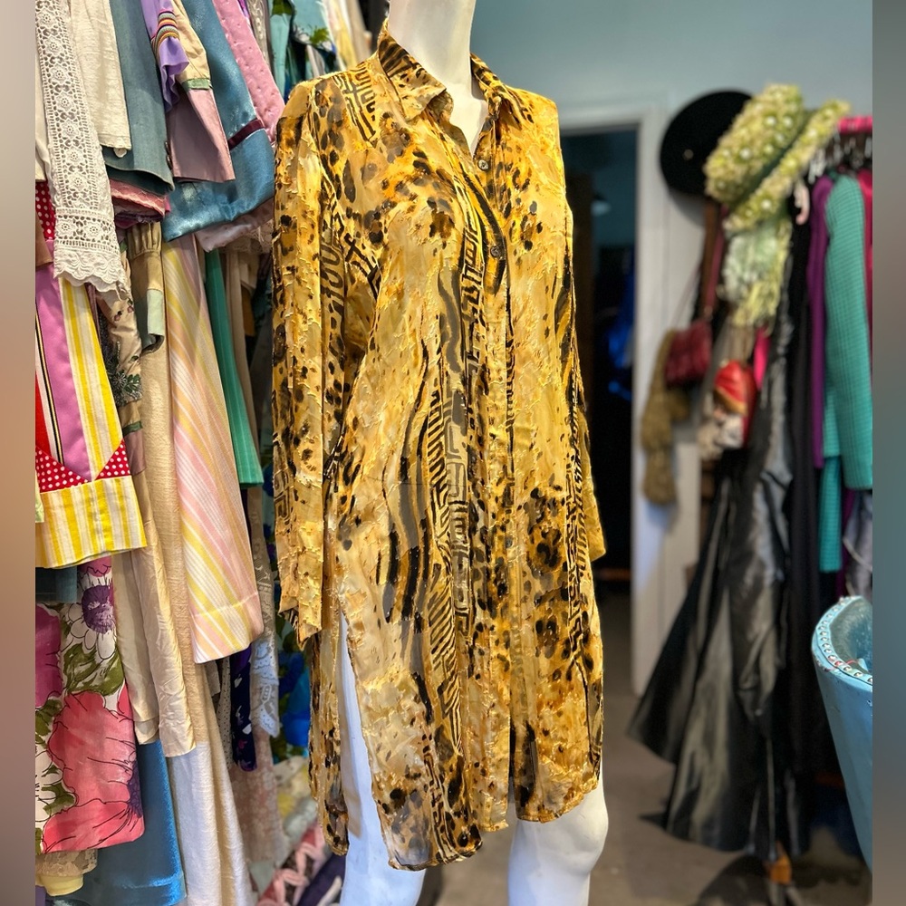 Golden Silkie Tunic Duster Top